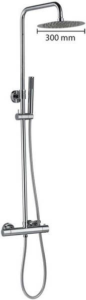 Best Design Paris regendoucheset opbouw hoofddouche 30cm met handdoucheset messing chroom 4010500 - Foto 1