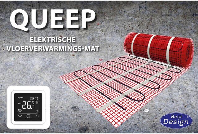 Best Design queep elektrische vloerverwarmingsmat 4.5 m2 set digitale WiFi thermostaat 4016900