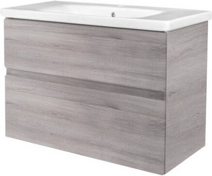 Best Design Quick badkamermeubelset 65x43.7cm met 2 softclose laden 1 kraangat MDF grijs eiken 4011560