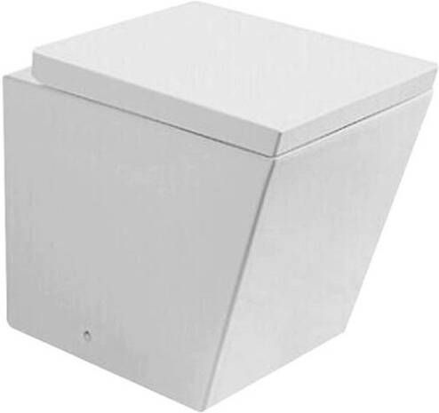 Toiletpot Hangend Schnell 52x36x39cm Wandcloset Keramiek Diepspoel Nano Coating EasyClean Glans Wit met Quickrelease Toiletbril