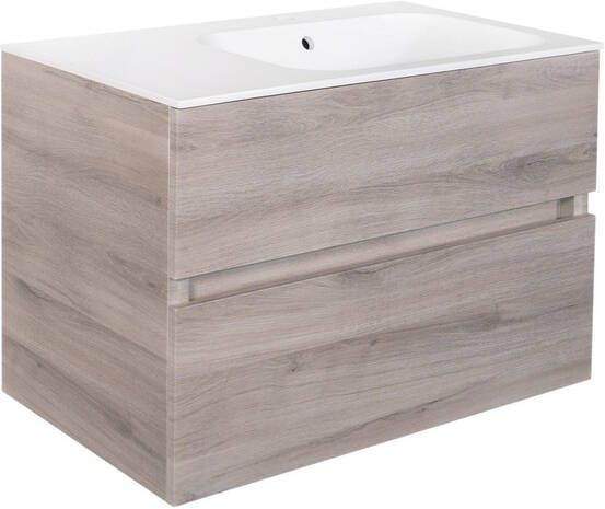 Best Design Onderkast Splash Grey Greeploos 80x56x47 cm 2 Softclose Laden Grijs Eiken