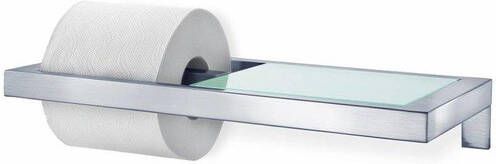 Blomus Menoto Toilet Paper Holder With Glass Shelf Mat RVS 68831