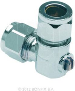 Bonfix Kogelstopkraan met schroevendraaier bediening 12mm knel haaks chroom 93695