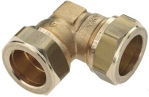 BONFIX Knelfitting messing knie koppeling 90gr 15 x 15mm(knel x knel )