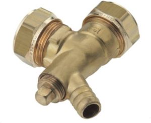Bonfix Knelfitting messing knel kniekoppeling m. aftap messing