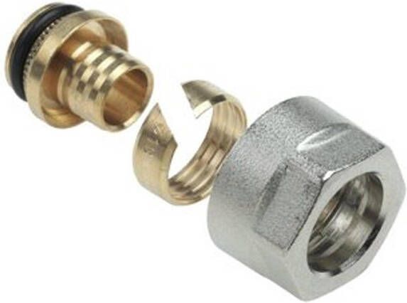 Bonfix adapter euroconus vernikkeld TP98 16x2.0mm voor kunststofbuis 73010AN