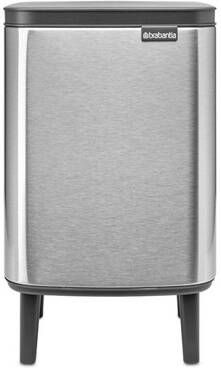 Brabantia Bo Hi Afvalemmer 7 liter kunststof binnenemmer matt steel fingerprint proof 227189