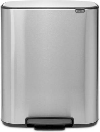 Brabantia Bo Pedaalemmer 2x30 liter 2 kunststof binnenemmers matt steel fingerprint proof 211461