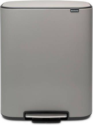 Brabantia Bo Pedaalemmer 2x30 liter 2 kunststof binnenemmers mineral concrete grey 211485