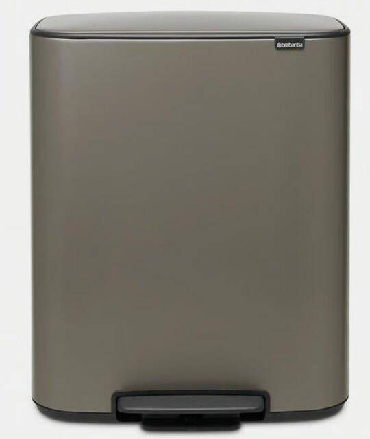 Brabantia Bo Pedaalemmer 2x30L 2 kunststof binnenemmers platinum 211546
