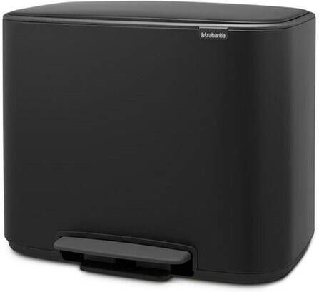 Brabantia Bo Pedaalemmer 3x11 liter 3 kunststof binnenemmers matt black 121104