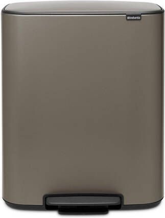 Brabantia Bo Pedaalemmer 60 liter kunststof binnenemmer platinum 211409