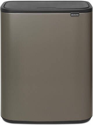 Brabantia Bo Touch Bin Afvalbak 2x30 liter 2 kunststof binnenemmers platinum 221521