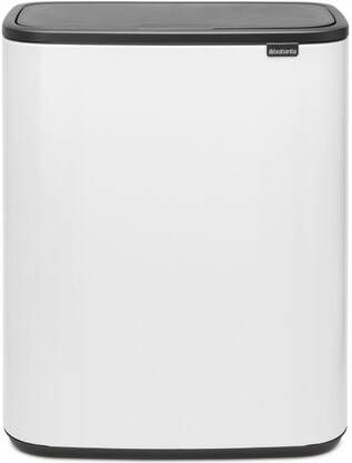 Brabantia Bo Touch Bin Afvalbak 2x30 liter 2 kunststof binnenemmers wit 221408
