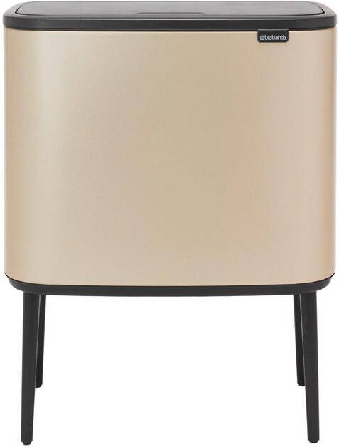 Brabantia Bo Touch Bin Afvalemmer 11+23 liter 2 kunststof binnenemmers metallic gold 304620