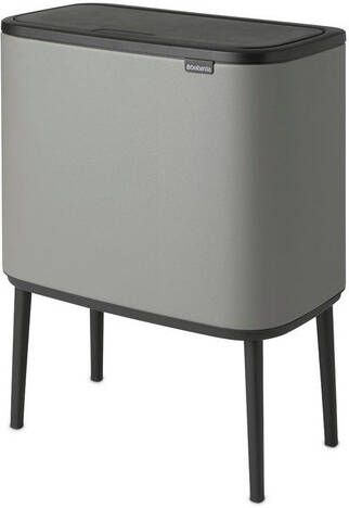 Brabantia Bo Touch Bin Afvalemmer 11+23 liter 2 kunststof binnenemmers mineral concrete grey 127243