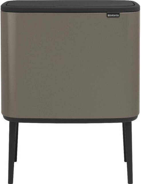 Brabantia Bo Touch Bin Afvalemmer 11+23 liter 2 kunststof binnenemmers platinum 316142