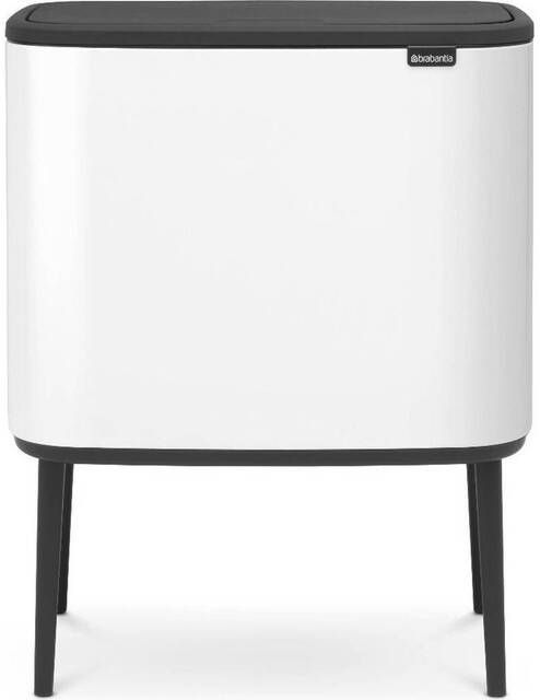 Brabantia Bo Touch Bin Afvalemmer 11+23 liter 2 kunststof binnenemmers wit 313547