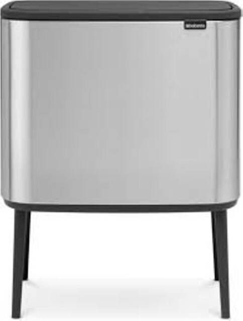 Brabantia Bo Touch Bin Afvalemmer 36 liter kunststof binnenemmer matt steel fingerprint proof 315848