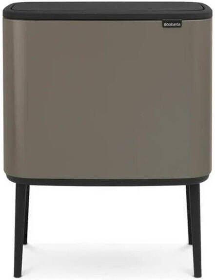 Brabantia Bo Touch Bin Afvalemmer 3x11 liter 3 kunststof binnenemmers platinum 316043