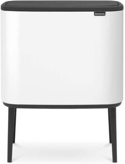 Brabantia Bo Touch Bin Afvalemmer 3x11 liter 3 kunststof binnenemmers wit 313523