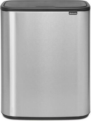 Brabantia Bo Touch Bin Afvalemmer 60 liter kunststof binnenemmer matt steel fingerprint proof 223082