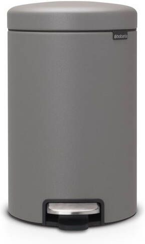 Brabantia NewIcon pedaalemmer 12 liter met kunststof binnenemmer Mineral Concrete Grey 119149