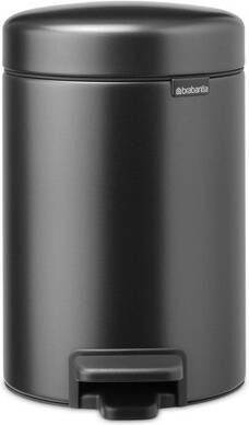 Brabantia NewIcon Pedaalemmer 3 liter kunststof binnenemmer confident grey (gunmetal) 233449