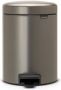 Brabantia NewIcon Pedaalemmer 5 liter kunststof binnenemmer platinum 112683 - Thumbnail 1
