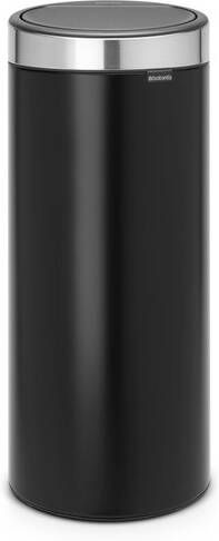 Brabantia Touch Bin Afvalemmer 30 liter kunststof binnenemmer matt black matt steel fingerprint proof 115448