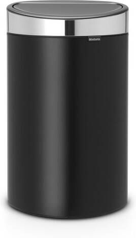 Brabantia Touch Bin Afvalemmer 40 liter kunststof binnenemmer matt black matt steel fingerprint proof 114847