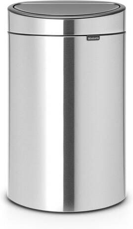 Brabantia Touch Bin Afvalemmer 40 liter kunststof binnenemmer matt steel fingerprint proof 114809