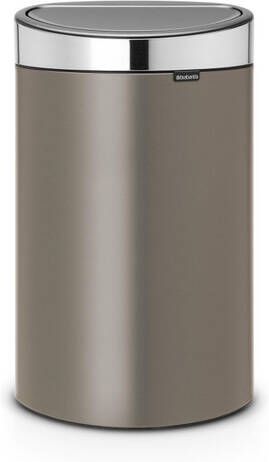 Brabantia Touch Bin Afvalemmer 40 liter kunststof binnenemmer platinum matt Steel 114885