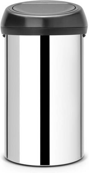 Brabantia Touch Bin Afvalemmer 60 liter brilliant steel matt black 402586