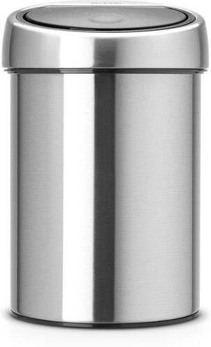 Brabantia Touch Bin Afvalemmer wand 3 liter kunststof binnenemmer matt steel 363986