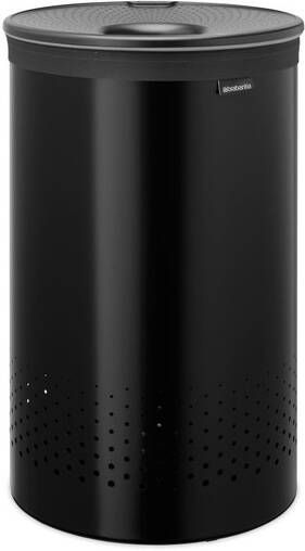Brabantia Wasbox 60 liter kunststof deksel uitneembare waszak matt black donker grijs 242380
