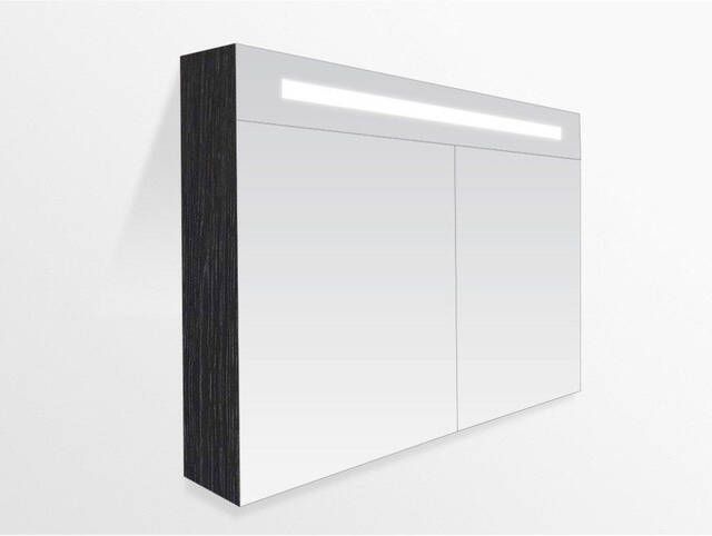 BRAUER 2.0 Spiegelkast 120x70x15cm verlichting geintegreerd 2 links- en rechtsdraaiende spiegeldeuren MFC black wood 7214