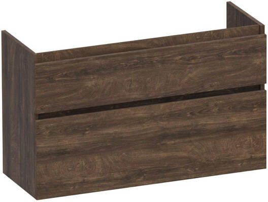 BRAUER Advance Small Wastafelonderkast 100x39x60cm 2 softclose greeploze lades 1 sifonuitsparing MFC burned bark OK-AD100SBB