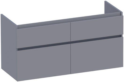 Brauer Advance Wastafelonderkast 120x46x60cm 4 softclose greeploze lades 2 sifonuitsparingen en MDF mat grijs OK-AD120-4MG