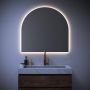 BRAUER Arch spiegel 100x95x3.5cm met verlichting geborsteld Aluminium SP-RUD100RB - Thumbnail 2