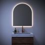 Brauer Arch spiegel 80x95x3.5cm met verlichting geborsteld Aluminium SP-RUD80RB - Thumbnail 2