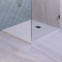 Brauer Asteroid Douchebak 100x120 incl. antislip en antibacterieel mineraalmarmer mat wit DB-AS100120MW - Thumbnail 2
