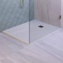 Brauer Asteroid Douchebak 100x140 incl. antislip en antibacterieel mineraalmarmer mat wit DB-AS100140MW - Thumbnail 2