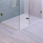 Brauer Asteroid Douchebak 100x160 incl. antislip en antibacterieel mineraalmarmer mat wit DB-AS100160MW - Thumbnail 2