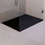 Brauer Asteroid Douchebak 90x140 incl. antislip en antibacterieel mineraalmarmer mat zwart DB-AS90140MZ - Thumbnail 2