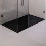 Brauer Asteroid Douchebak 90x180 incl. antislip en antibacterieel mineraalmarmer mat zwart DB-AS90180MZ - Thumbnail 2