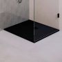 Brauer Asteroid Douchebak 90x90 incl. antislip en antibacterieel mineraalmarmer mat zwart DB-AS9090MZ - Thumbnail 2
