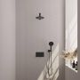 Brauer Black Carving thermostatische inbouw regendouche met drukknoppen SET 55 met 20 cm douchekop en rechte muurarm en 3-standen handdouche en doucheslang en wandaansluitbocht mat zwart - Thumbnail 1