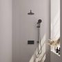 Brauer Black Carving thermostatische inbouw regendouche met drukknoppen SET 69 met 20 cm douchekop en gebogen muurarm en 3-standen handdouche en doucheslang en geïntegreerde glijstang mat zwart - Thumbnail 1
