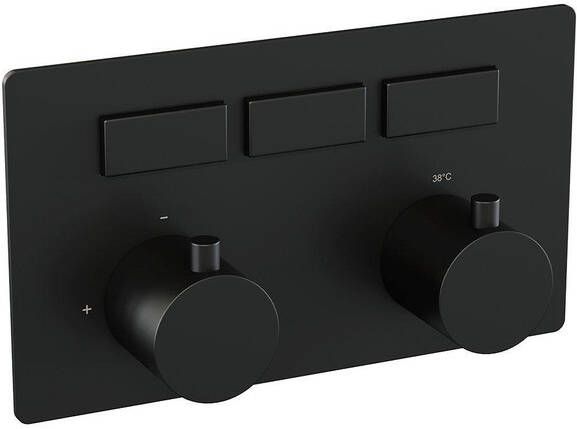 Brauer Black Edition 3 functies inbouwthermostaat drukknoppen in afbouwdelen zwart mat 5-S-156